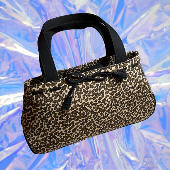 90s babe cheetah print Liz Clairborne vinyl mini bag - Picture 4 of 4